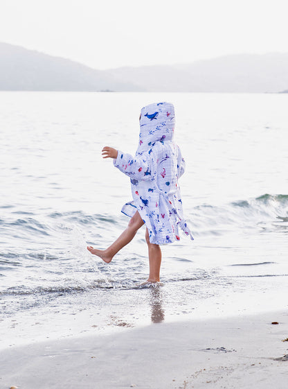 Malabar Baby Kids Hooded Muslin Robe - Under The Sea