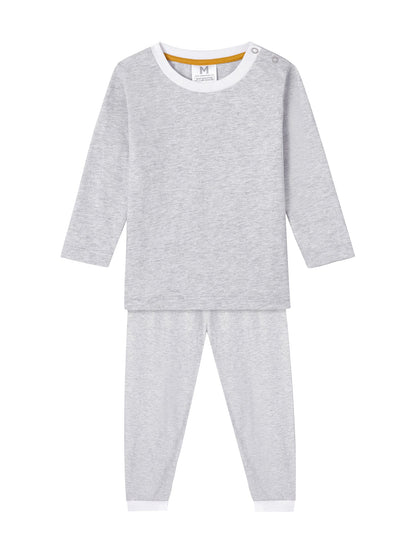 Malabar Baby Twinning Set - Toddler & Big Kid Cotton Knit PJ Set (Erawan Grey)