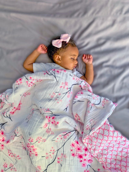 Malabar Baby Organic Snug Blanket - Cherry Blossom