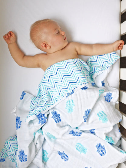 Malabar Baby Organic Snug Blanket - Hamsa