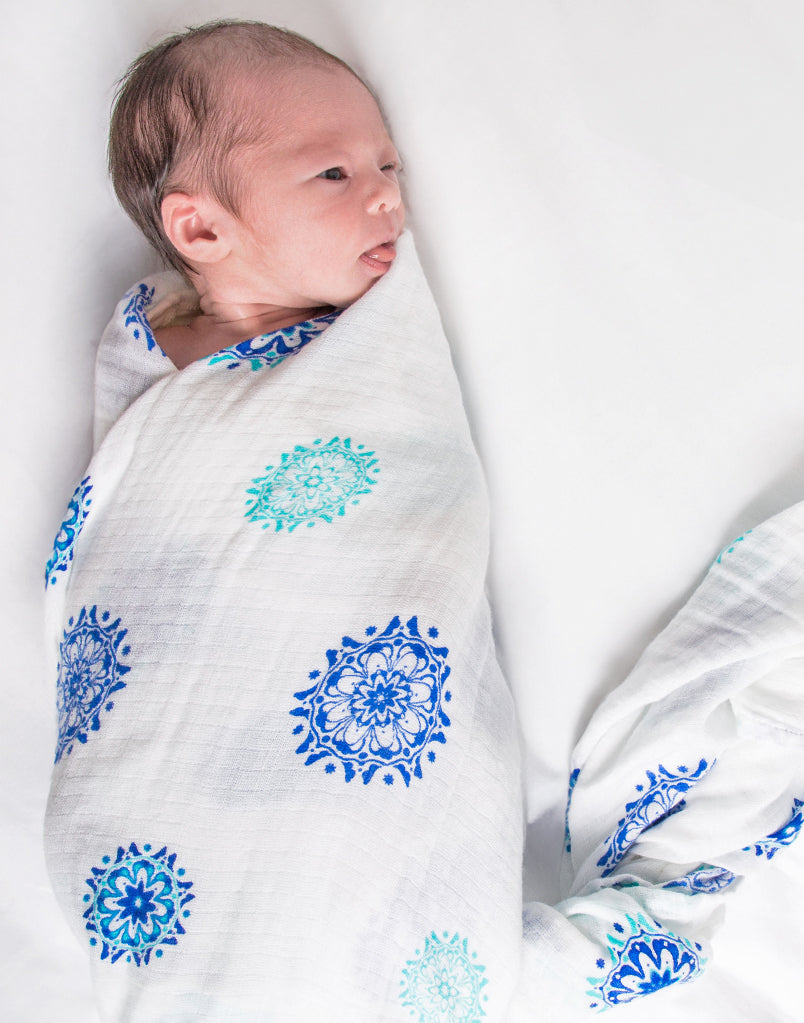 Malabar Baby Organic Swaddle Set - Protector Series (Hamsa & Mandala)