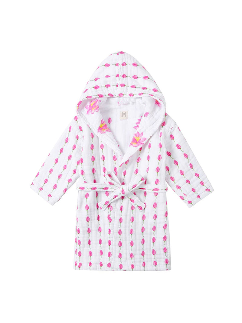 Malabar Baby Kids Hooded Muslin Robe - Enchanted Garden (Lotus)