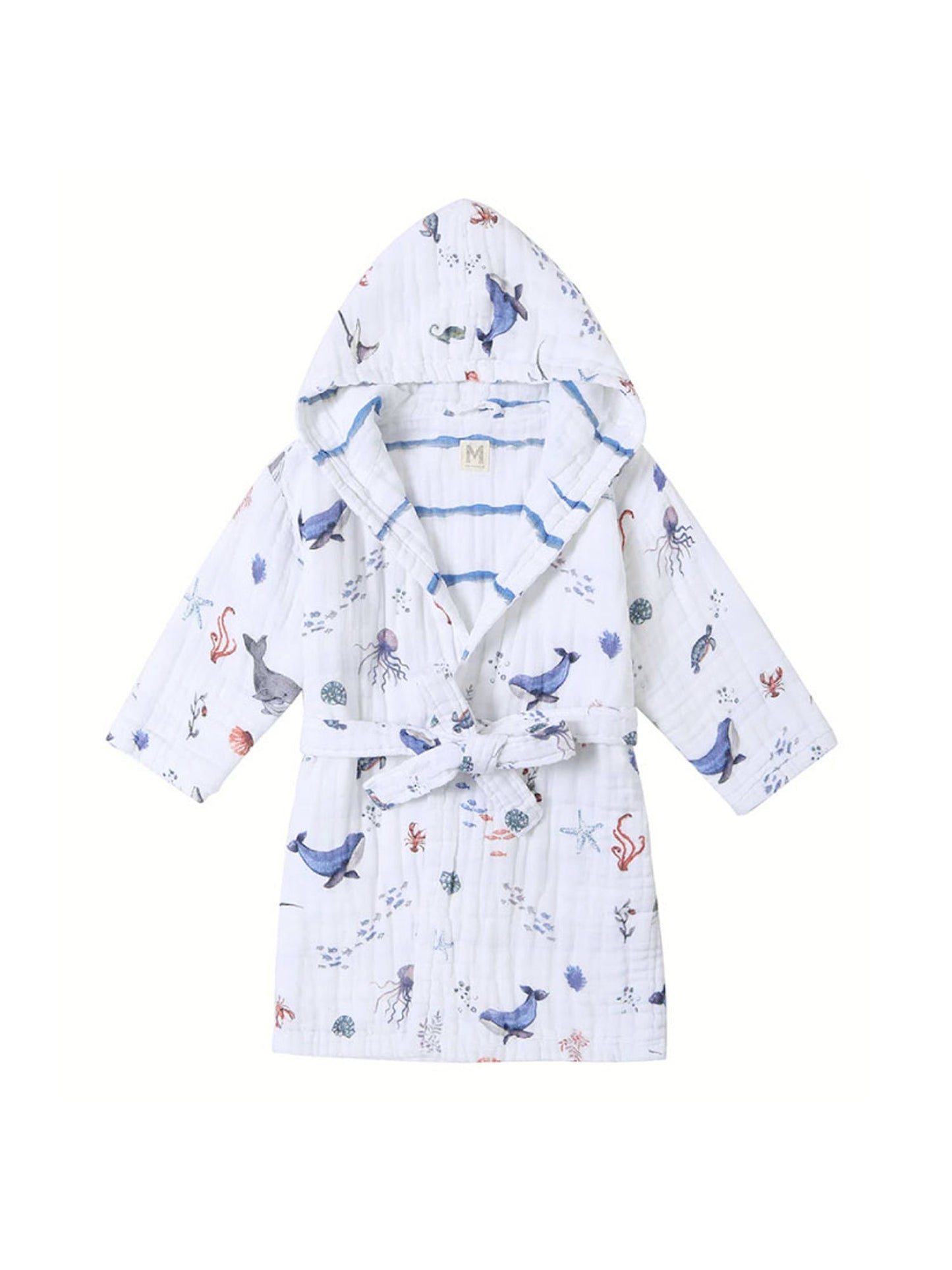 Malabar Baby Kids Hooded Muslin Robe - Under The Sea