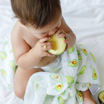 Malabar Baby Organic Swaddle Set - Avocuddles (Avocado + Lime Green Stripes)