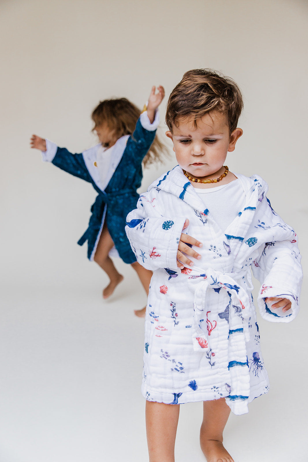 Malabar Baby Kids Hooded Muslin Robe - Under The Sea