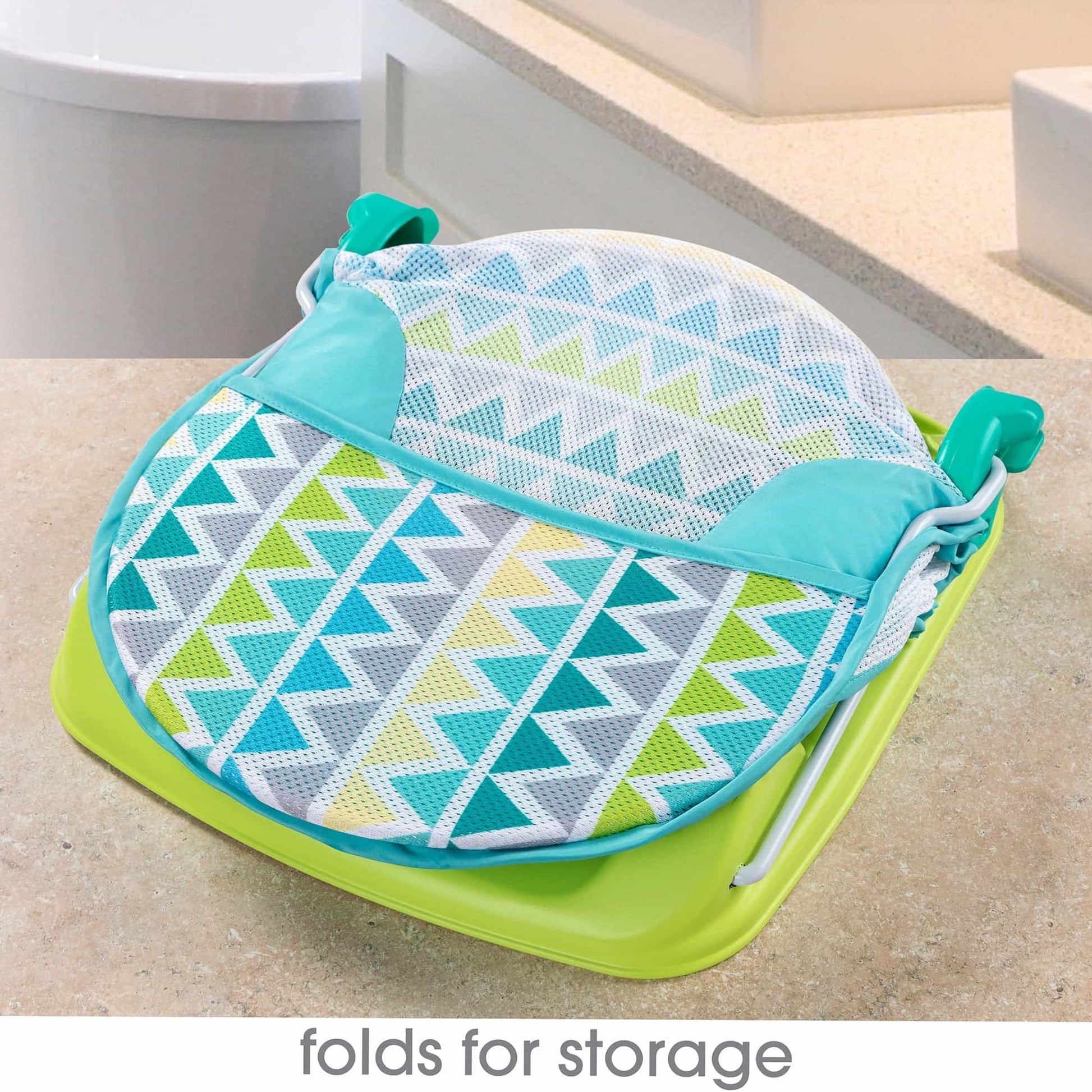 Mastela Deluxe Baby Bather | Fashion- Triangles Strips || Birth+ to 12months