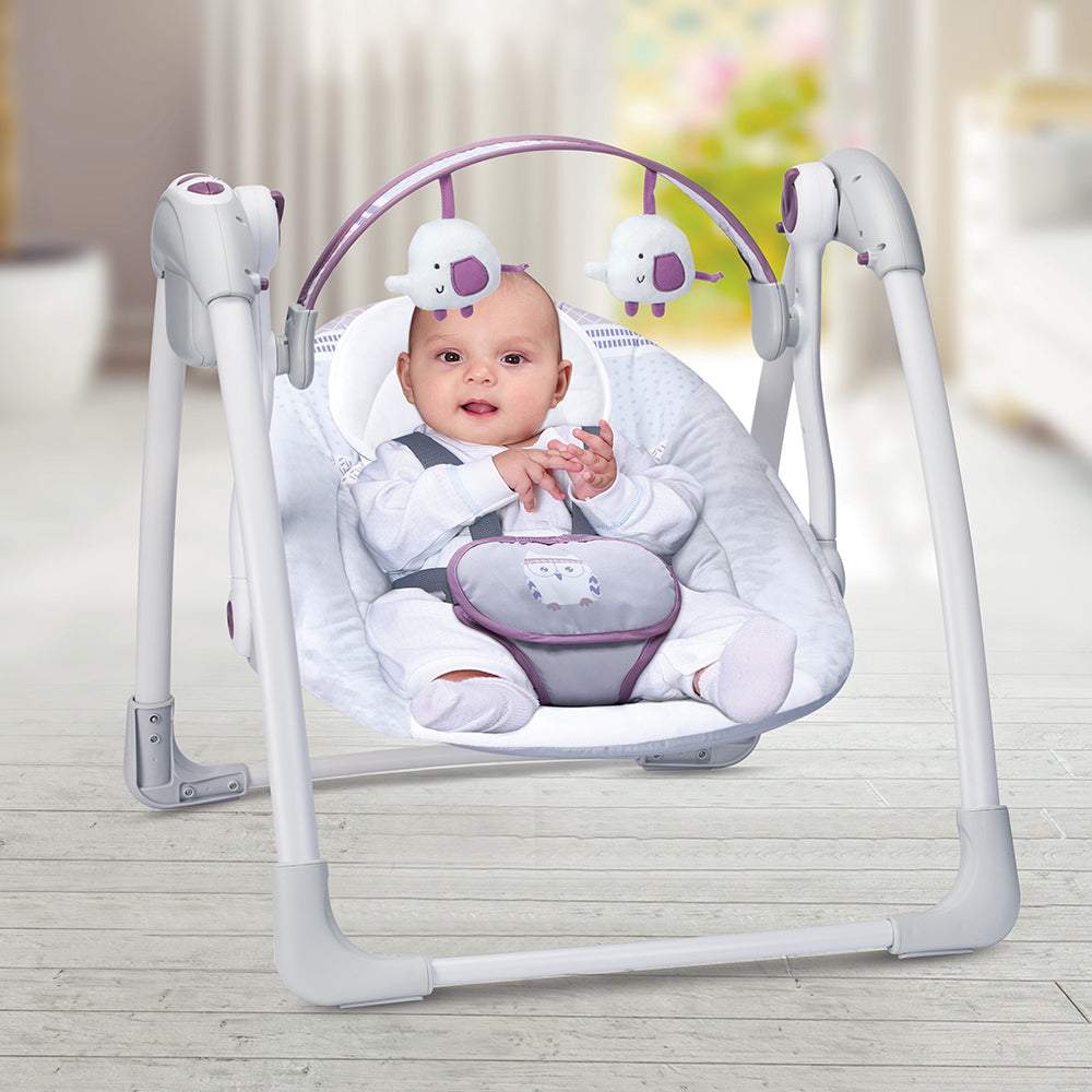 Mastela Deluxe Portable Swing - Fashion-Grey - Birth+ to 24months