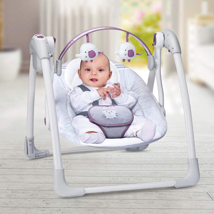 Mastela Deluxe Portable Swing - Fashion-Grey - Birth+ to 24months
