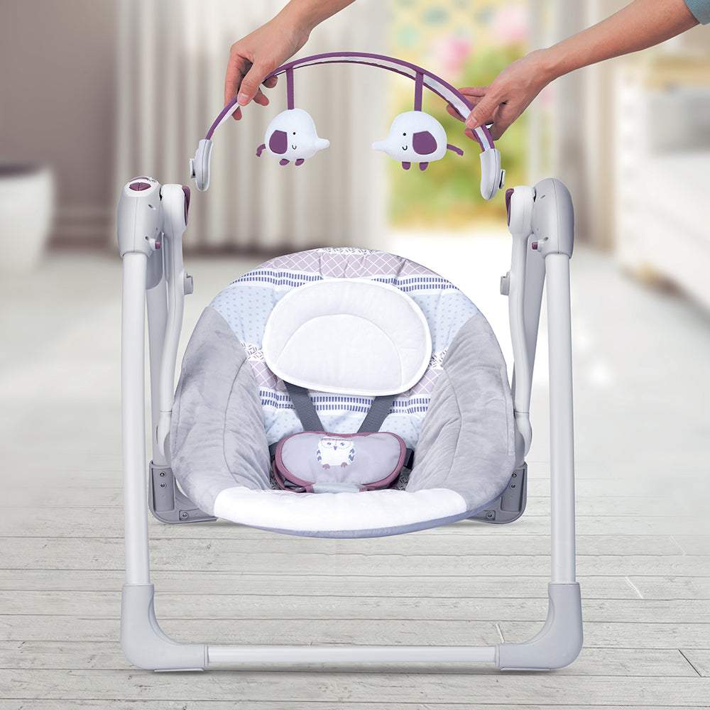 Mastela Deluxe Portable Swing - Fashion-Grey - Birth+ to 24months