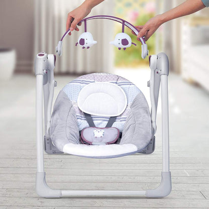 Mastela Deluxe Portable Swing - Fashion-Grey - Birth+ to 24months