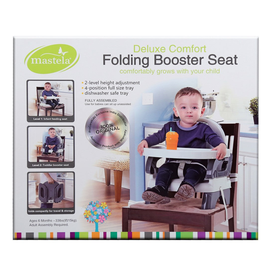 Mastela Folding Booster Seat - Fashion-Grey - 6months to 48months
