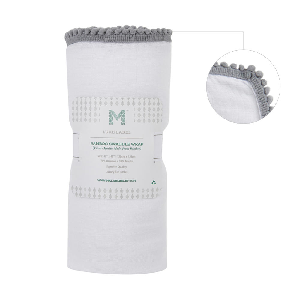 Malabar Baby Bamboo Pom Pom Swaddle