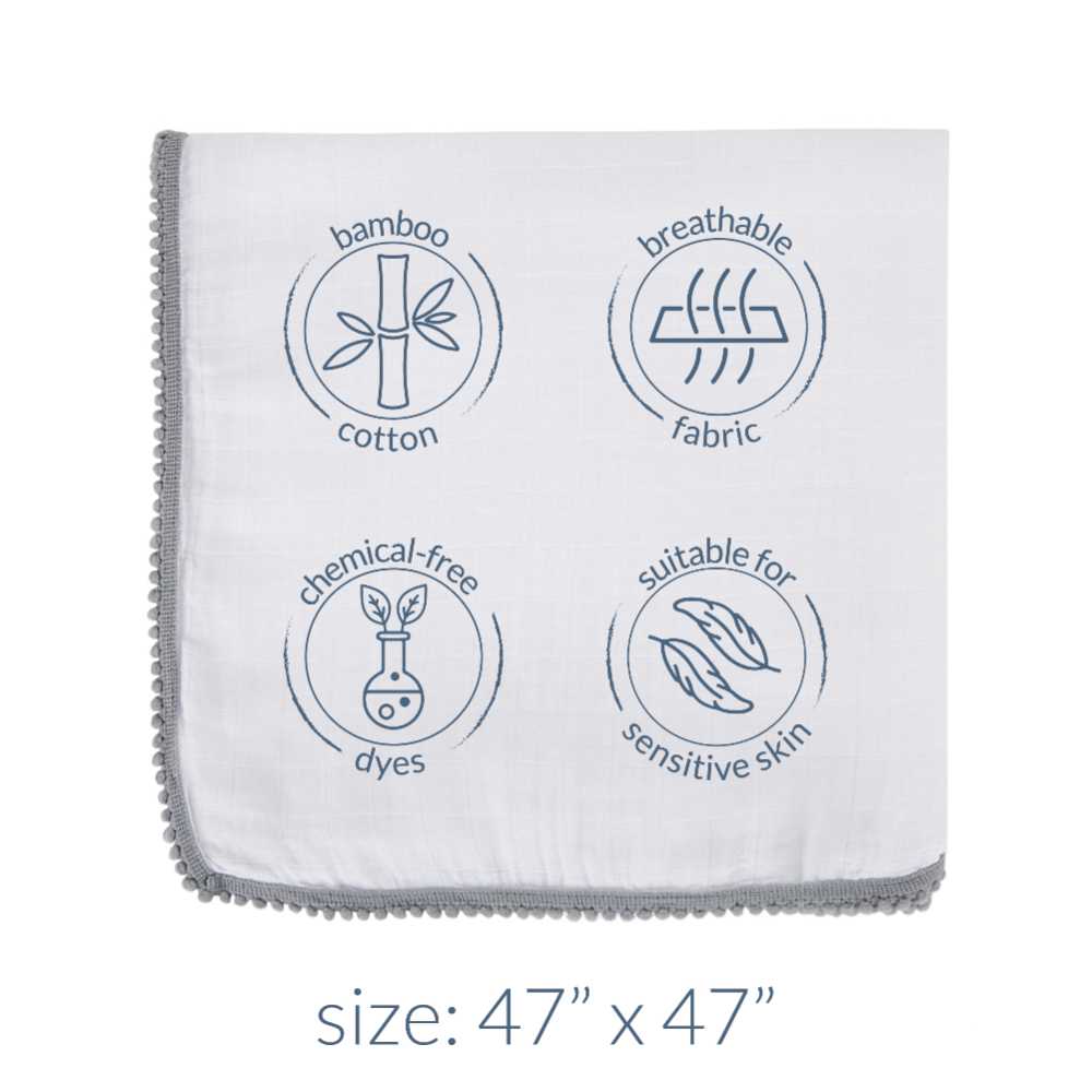 Malabar Baby Bamboo Pom Pom Swaddle