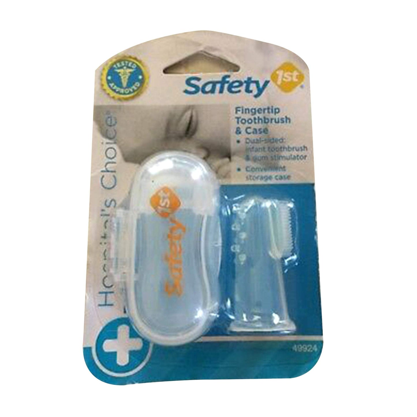 Safety 1st Fingertip Toothbrush & Case Teal & White || 18months to 36months