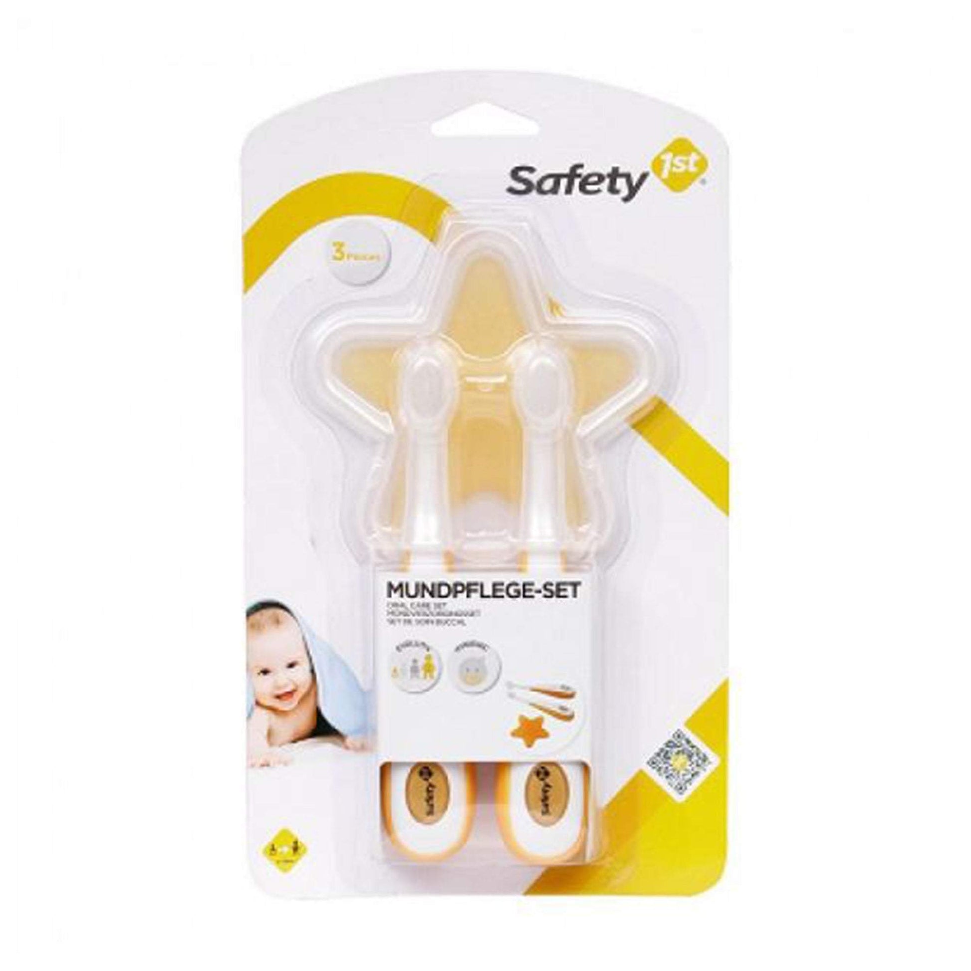 Safety 1st White & Orange Color Oral Care Set For 18 Months to 3 Years