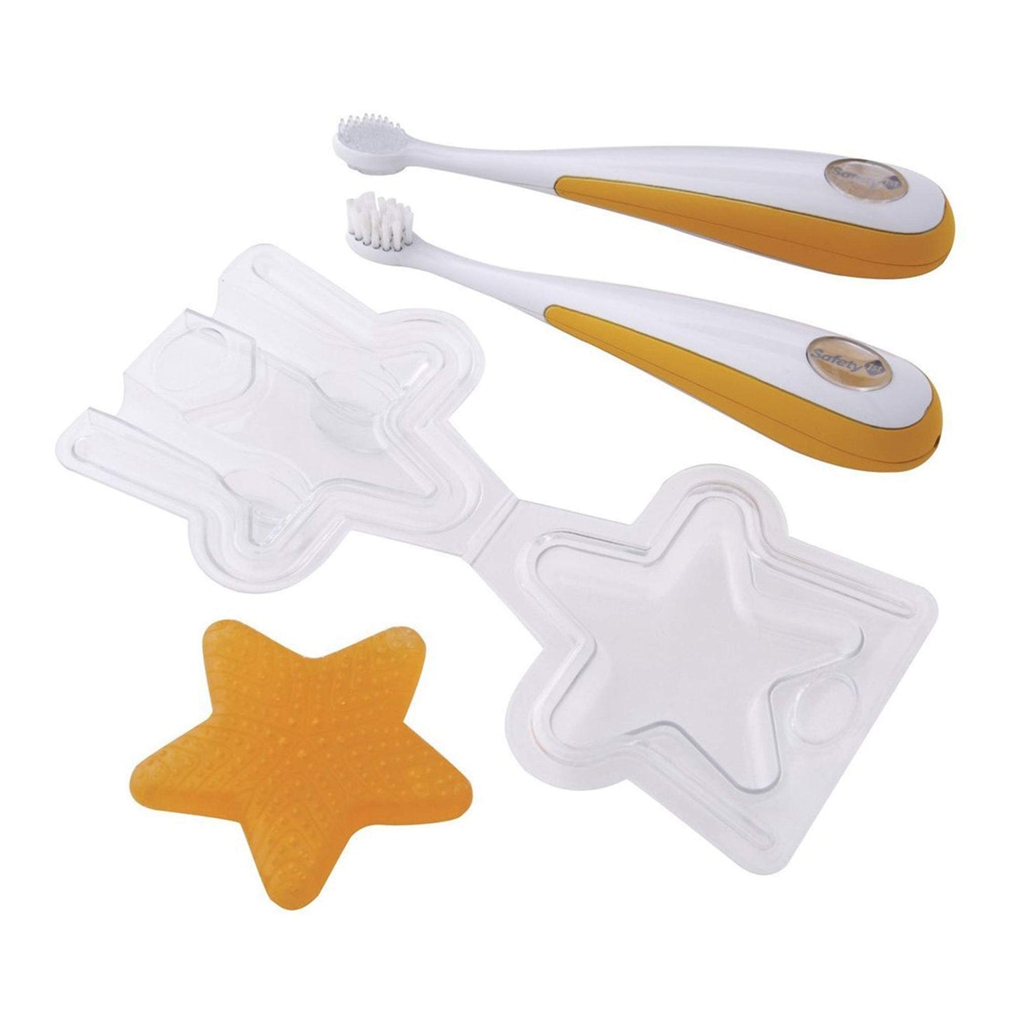 Safety 1st White & Orange Color Oral Care Set For 18 Months to 3 Years