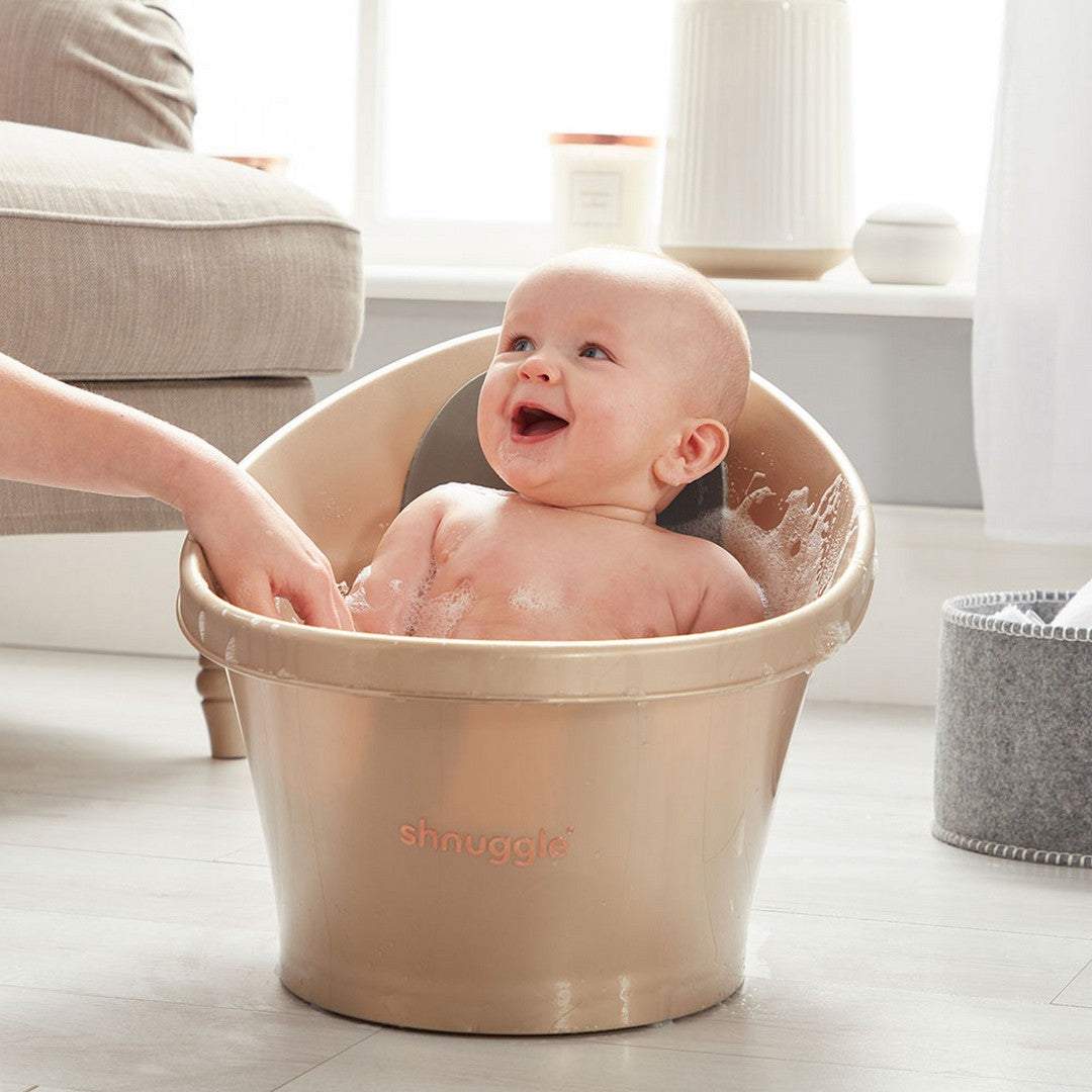 Shnuggle Baby Bath With Plug Bath Tub  Gold Birth+ To 18M