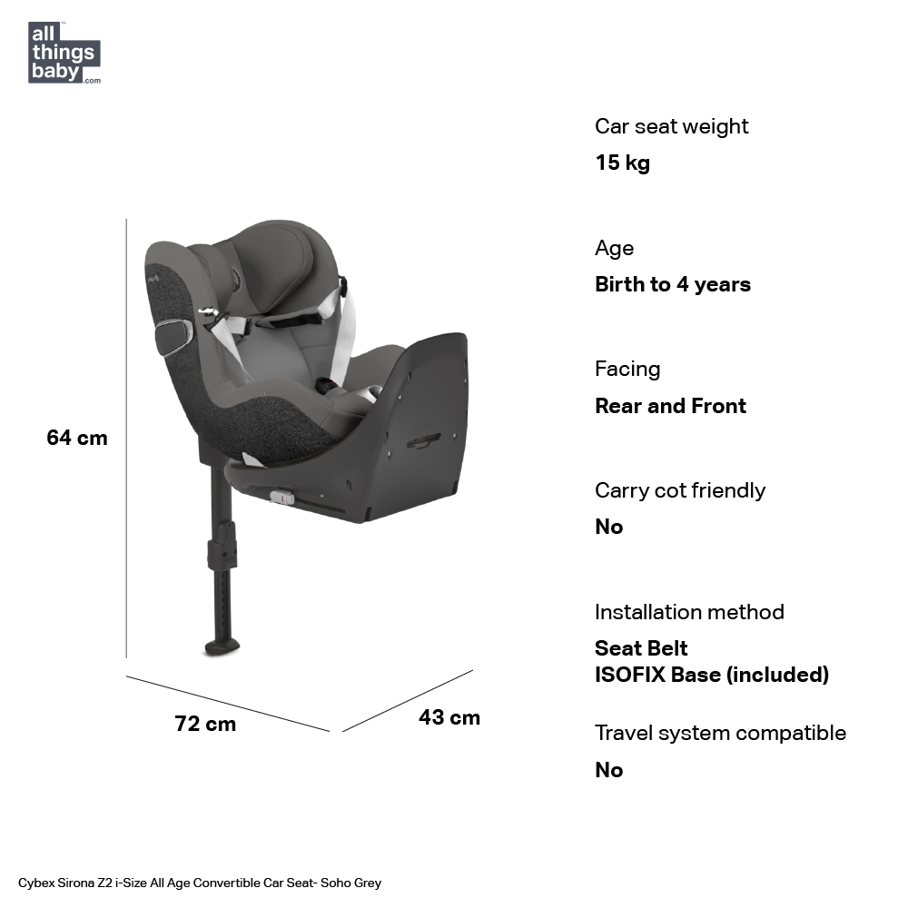 Cybex Sirona Z2 i-Size Car Seat - Soho Grey