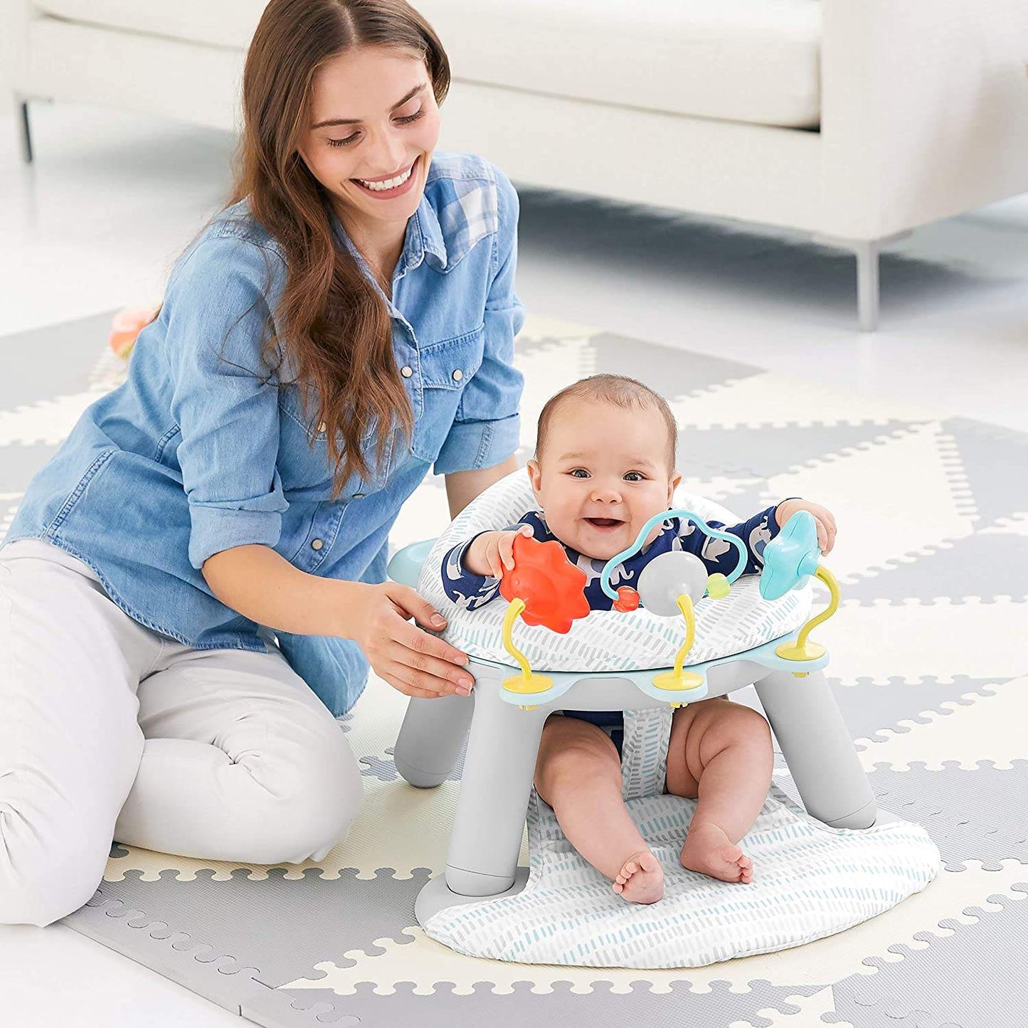 Skip Hop 2in1 Silver Lining Cloud Activity Floor Seat 4months to 48months