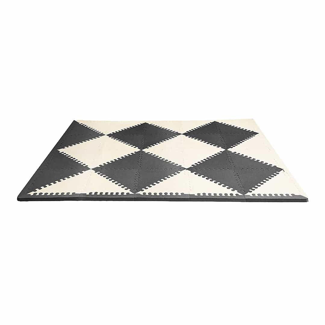 Skip Hop Black & Cream Color Playspot Geo Foam Tiles Birth+ To 24Months - Distress Box - Distressed