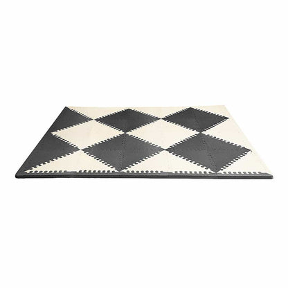 Skip Hop Black & Cream Color Playspot Geo Foam Tiles Birth+ To 24Months - Distress Box - Distressed