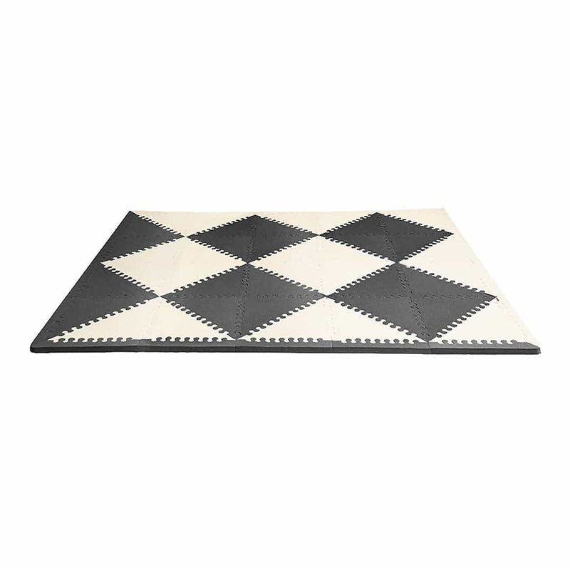 Skip Hop Black & Cream Color Playspot Geo Foam Tiles Birth+ To 24Months - Distress Box - Distressed