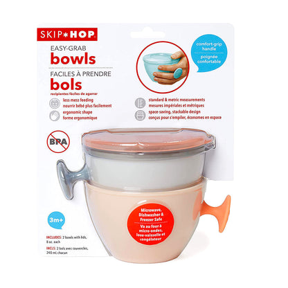 Skip Hop Easy Grab Grey & Pink Bowls 3months to 36months