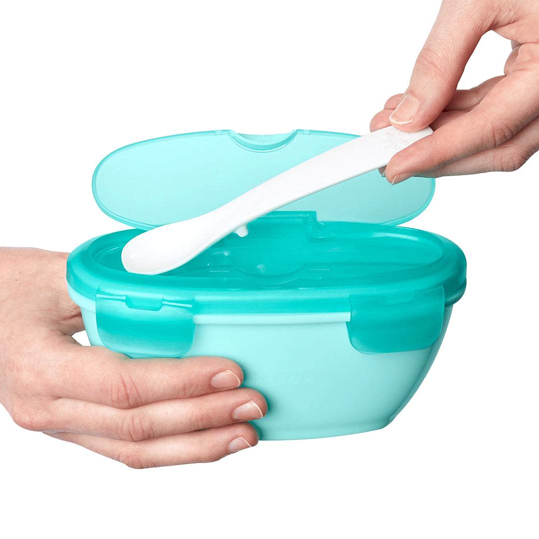 Skip Hop Teal Color Easy Serve Travel Bowl 3months to 36months