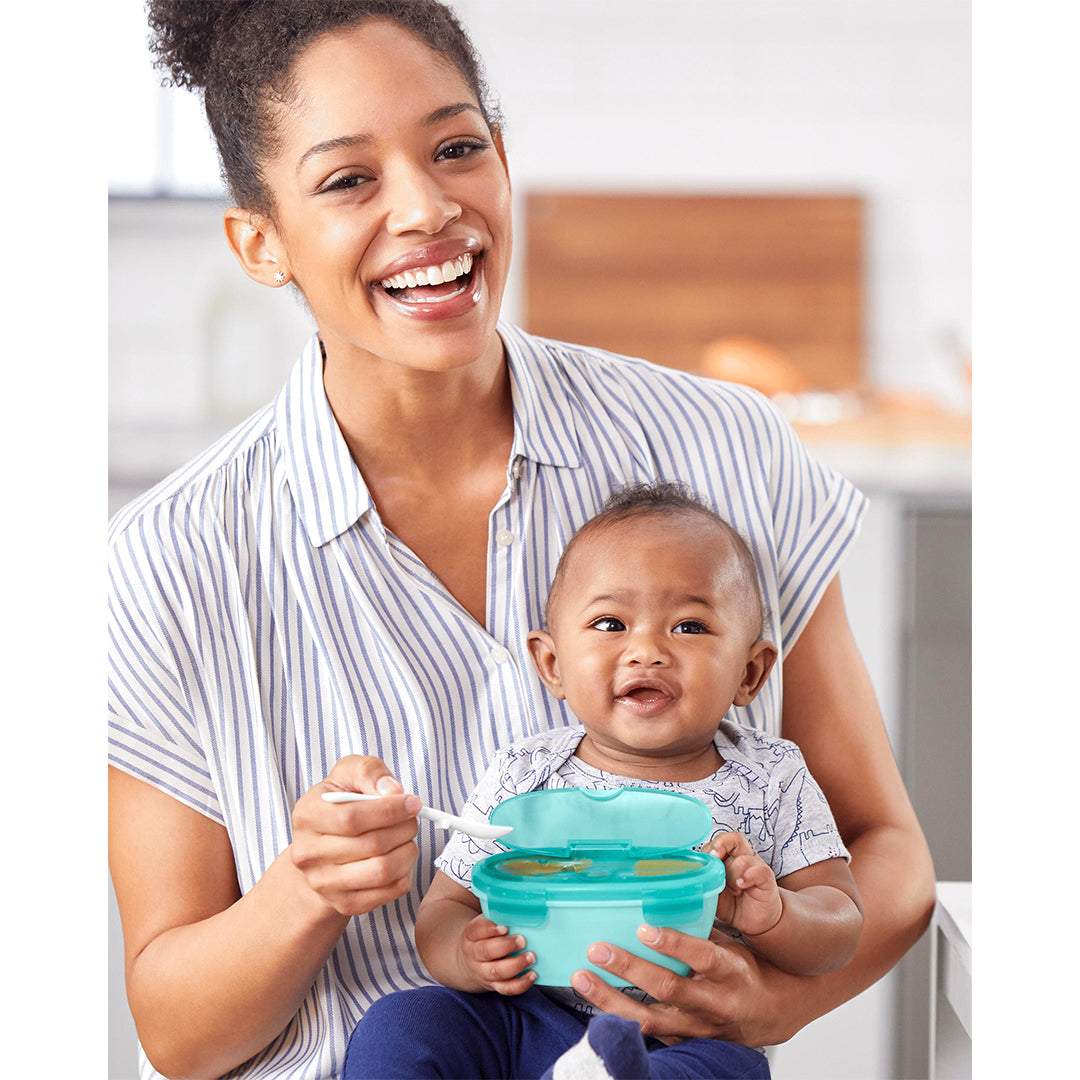 Skip Hop Teal Color Easy Serve Travel Bowl 3months to 36months