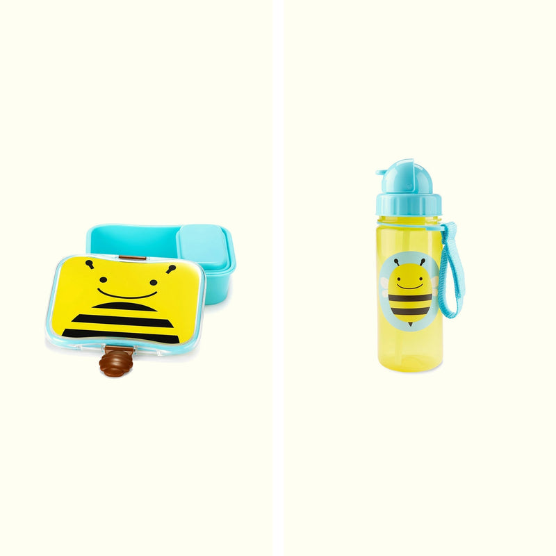 Skip Hop Zoo 4 Piece Lunch Kit Bee & Skip Hop Zoo Straw Bottle Bee 18months to 36months