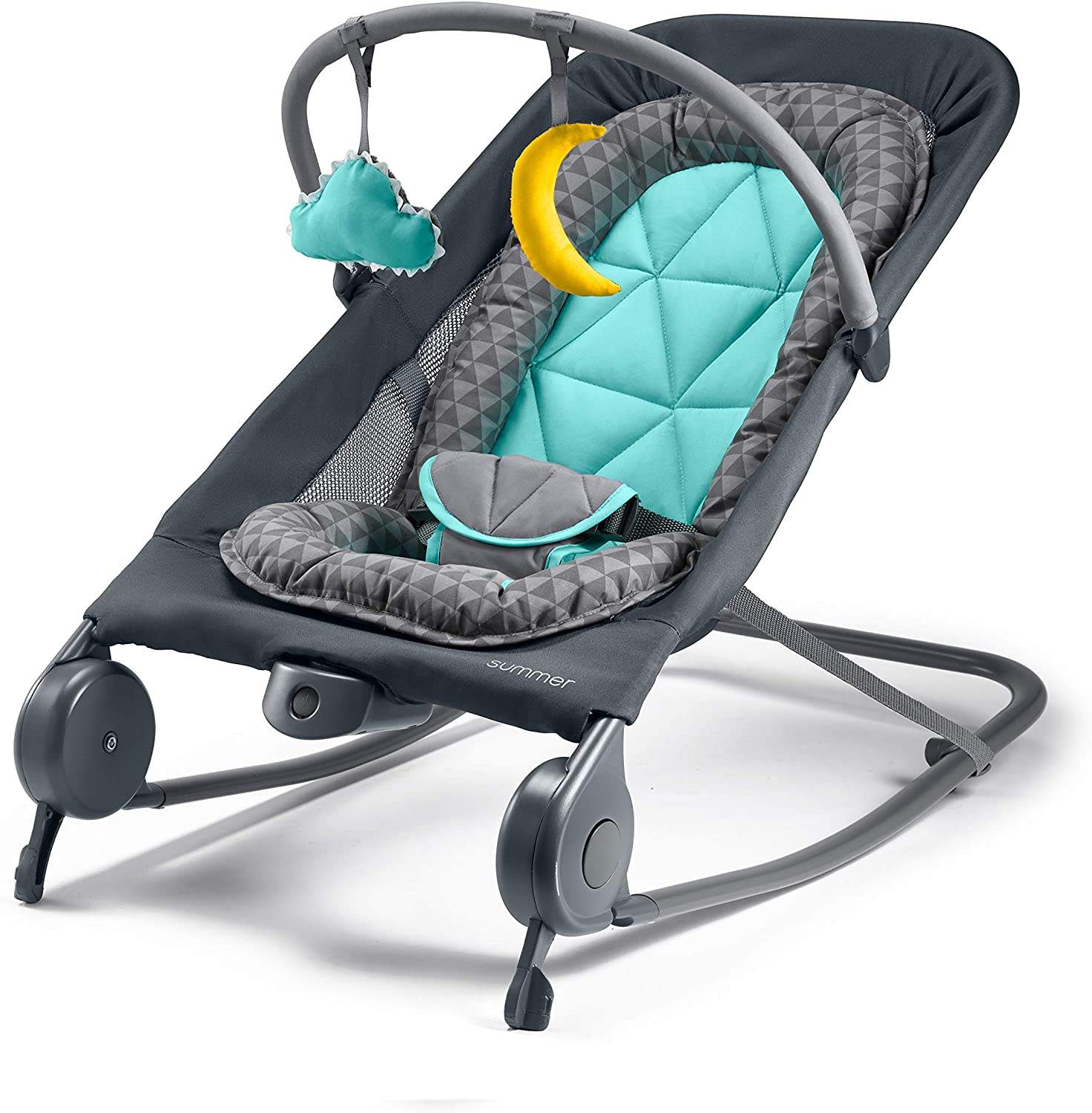 Summer Infant 2-In-1 Bouncer & Rocker || Fashion-Dark Grey || Birth+ To 6months
