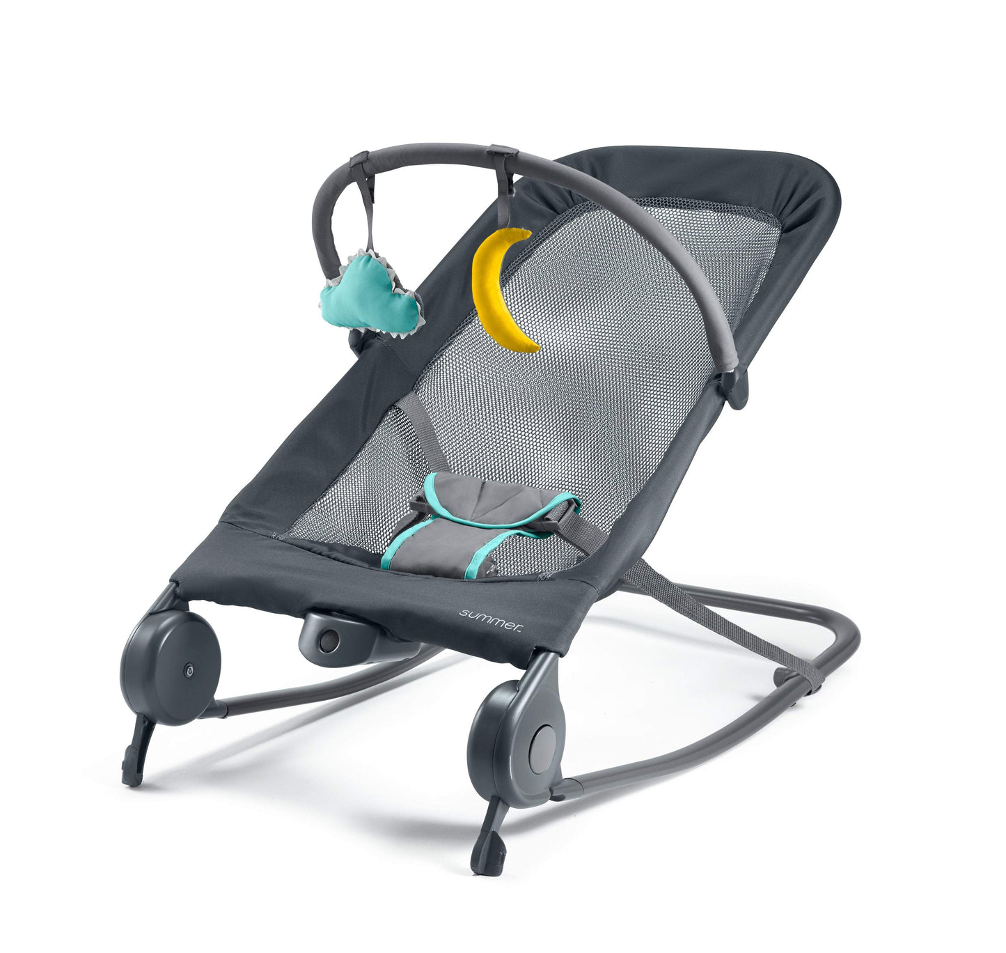 Summer Infant 2-In-1 Bouncer & Rocker || Fashion-Dark Grey || Birth+ To 6months