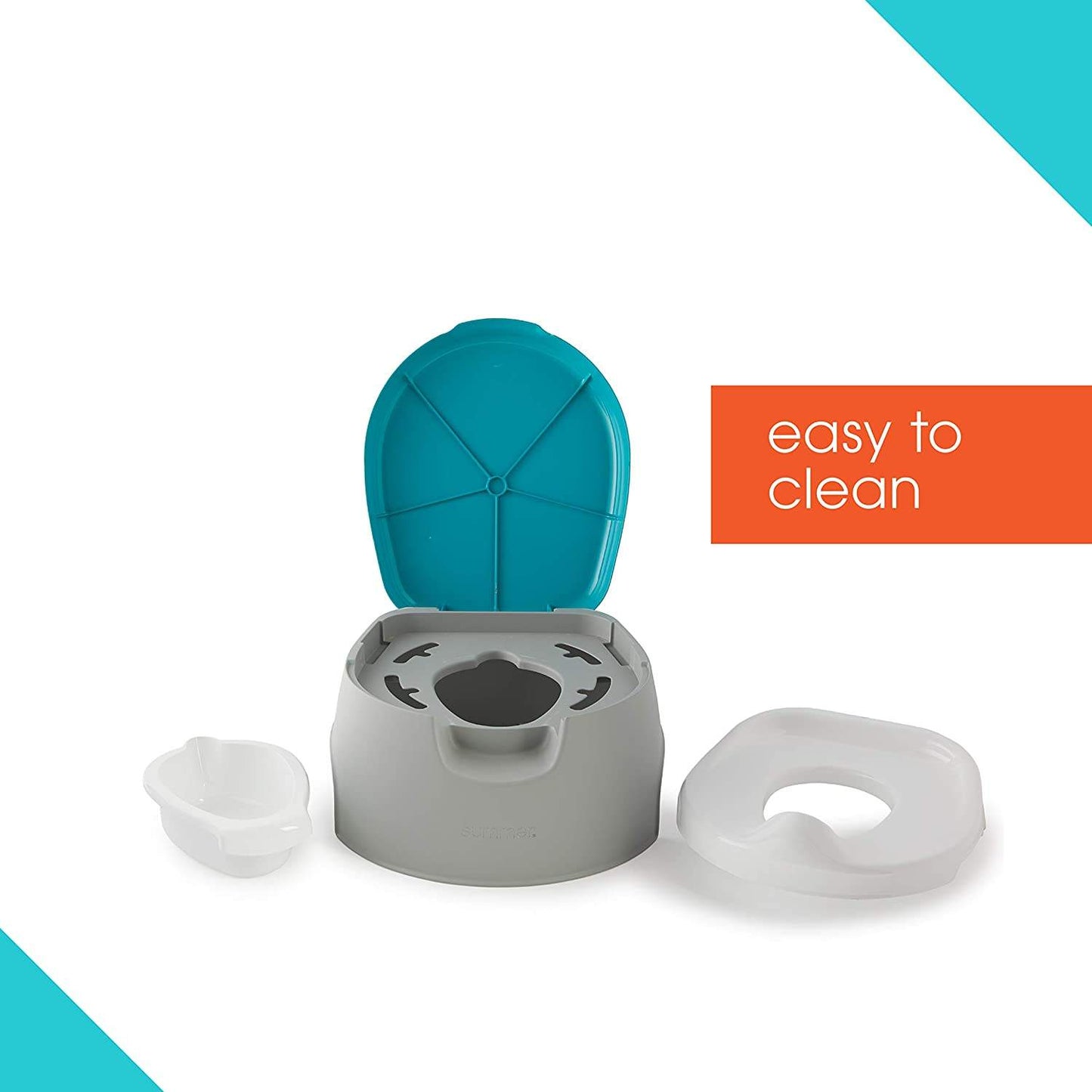 Summer Infant 3In1 Train With Me Potty || Fashion-Blue & Grey || Used for 18months To 48months