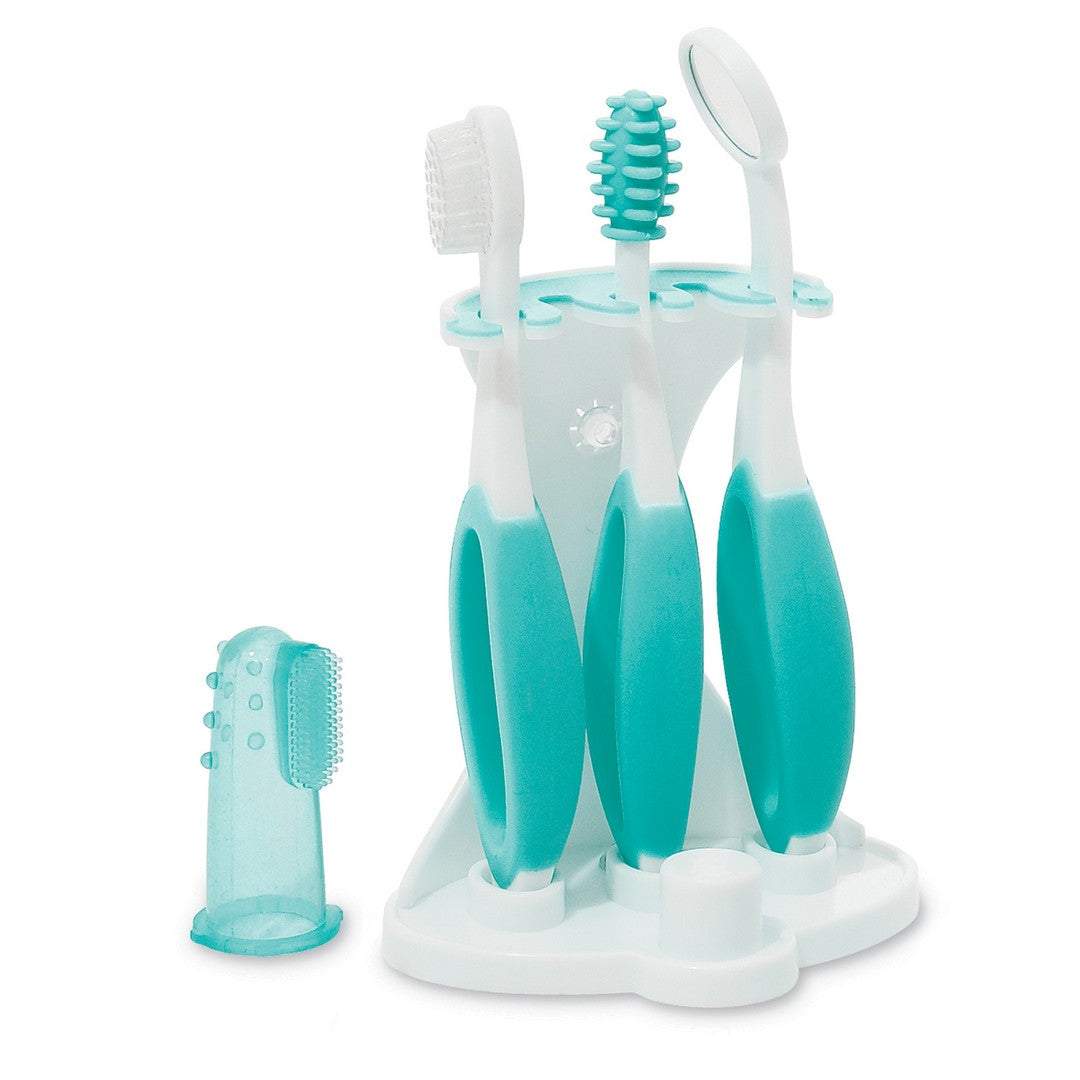 Summer Infant 5 Pc. Oral Care Kit (3L) || Fashion-Teal & White || Used for Birth+ to 12months