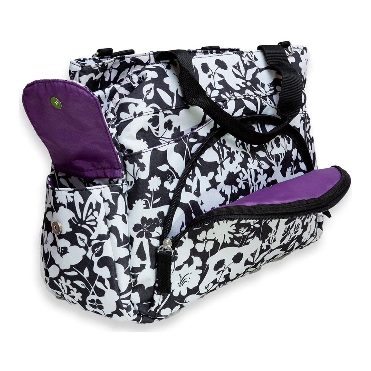 Summer Infant Easton Tote Diaper Bags  Black & White || Birth+ to 24months