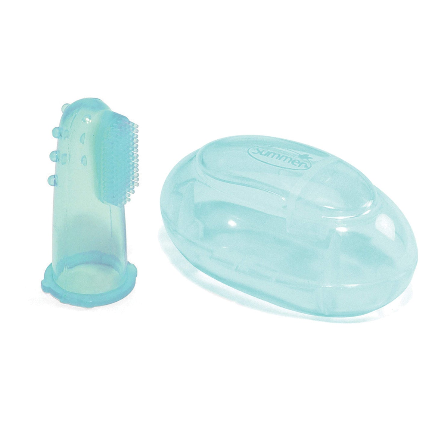 Summer Infant Finger Toothbrush With Case Teal || 3months to 12months