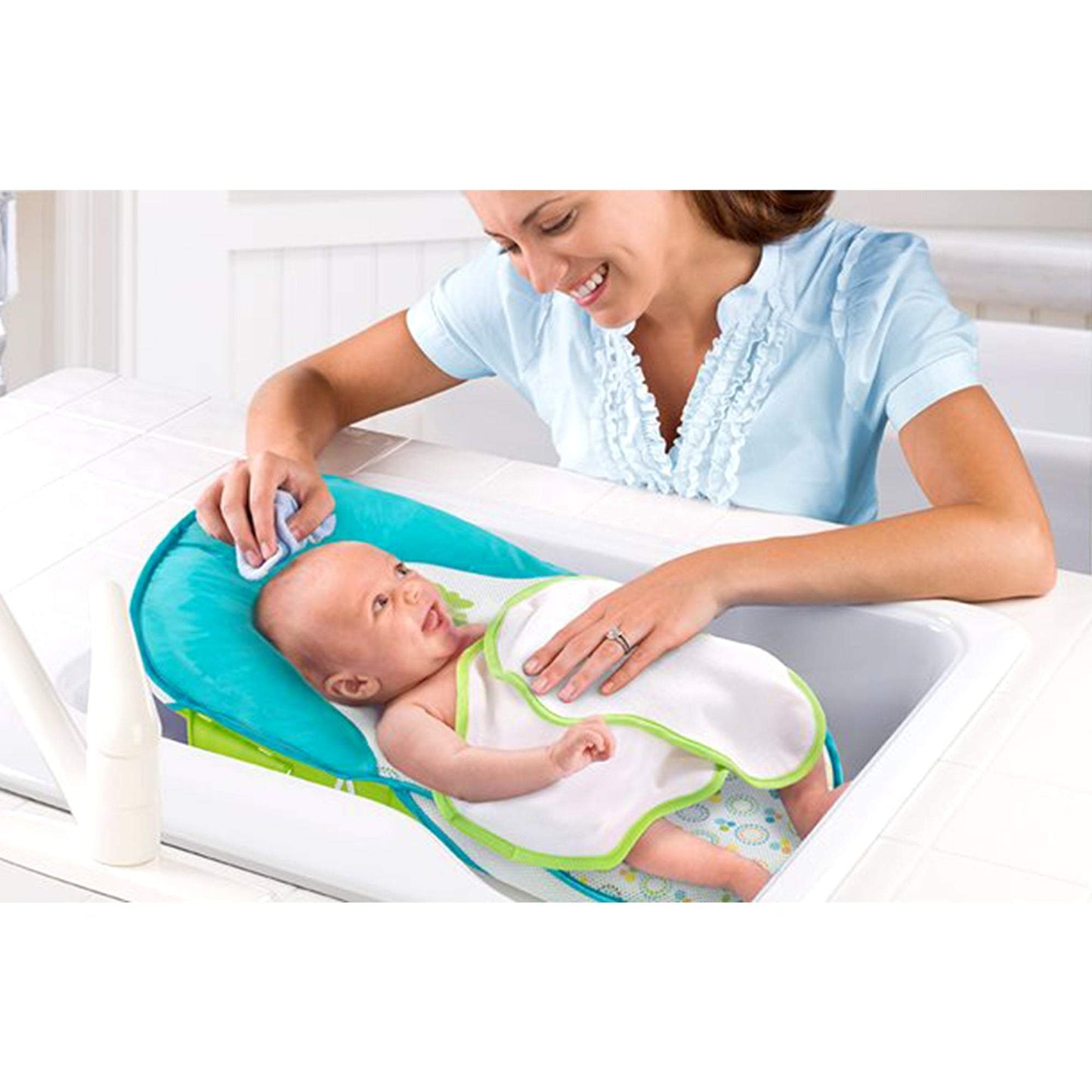 Summer Infant Folding Bath Sling With Warming Wings Green || Birth+ to 9months