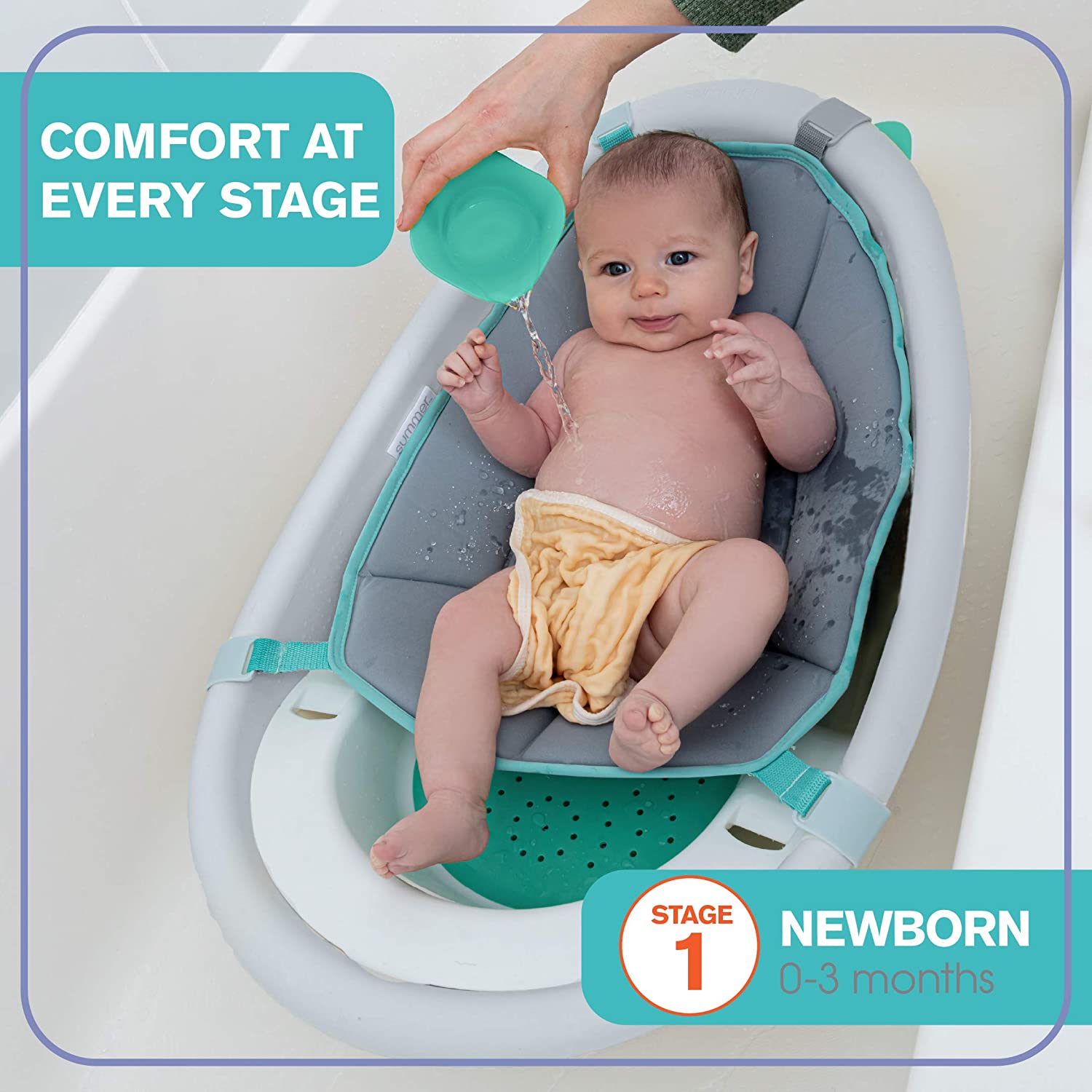 Summer Infant Gentle Support Multi-Stage Bath Tub || Birth+ to 24months