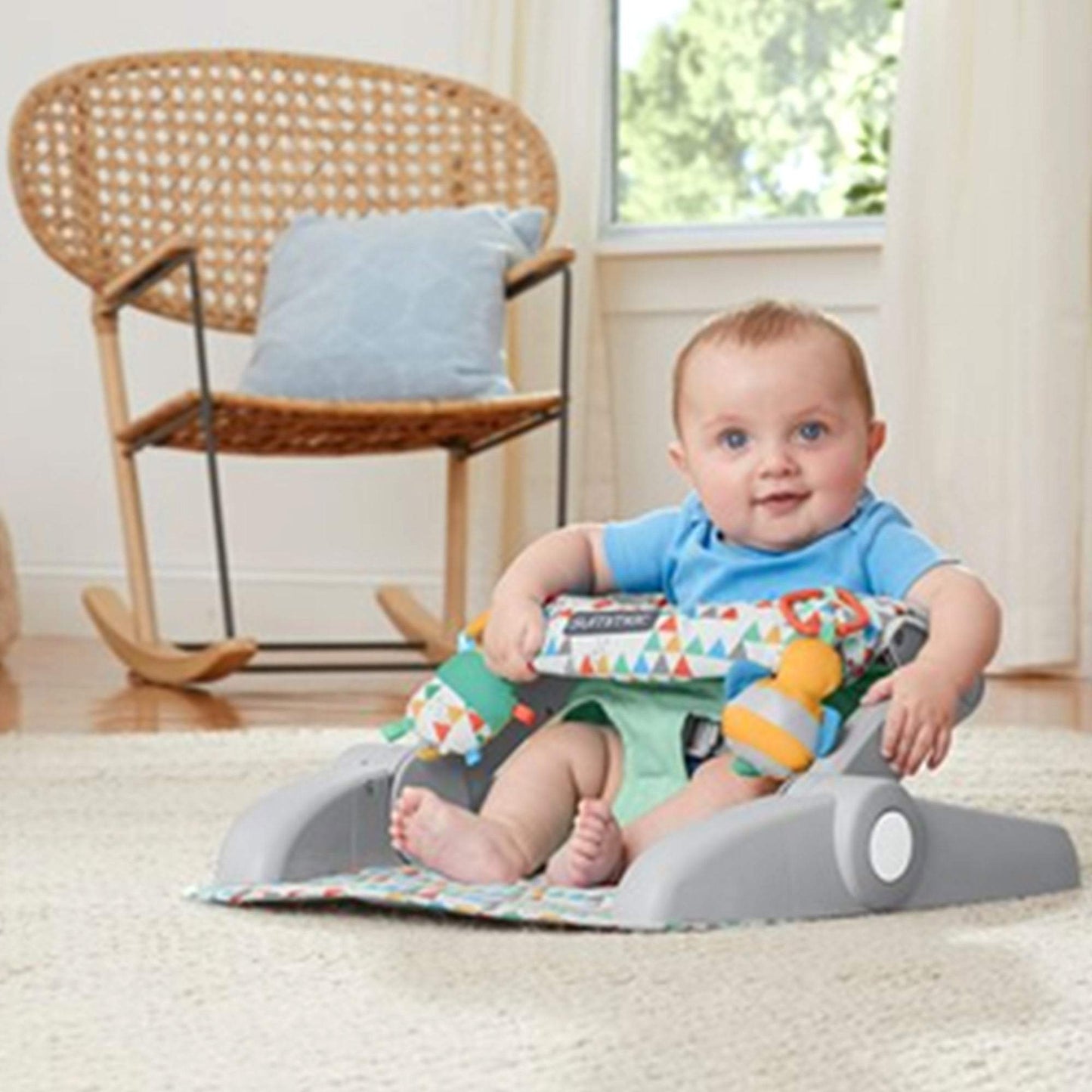 Summer Infant Learn-To-Sit 2-Position Floor Seat Booster Grey || 4months to 12months