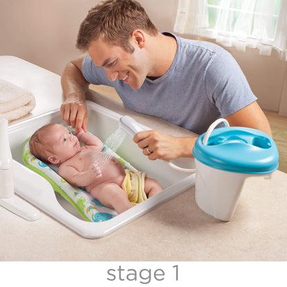 Summer Infant Newborn-To-Toddler Bath Center & Shower Blue || Birth+ to 12months