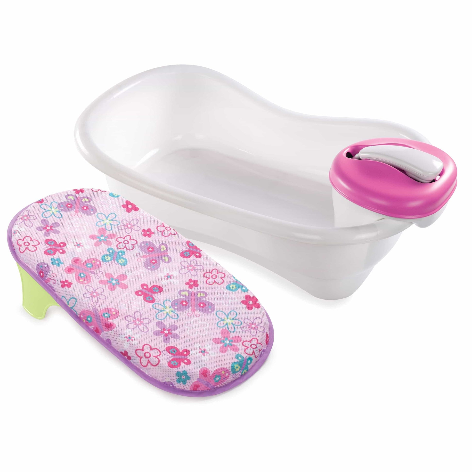 Summer Infant Newborn-To-Toddler Bath Center & Shower Bath Tub Pink Birth+ To 12M - Distressed