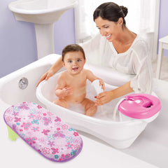 Summer Infant Newborn-To-Toddler Bath Center & Shower Bath Tub Pink Birth+ To 12M - Distressed