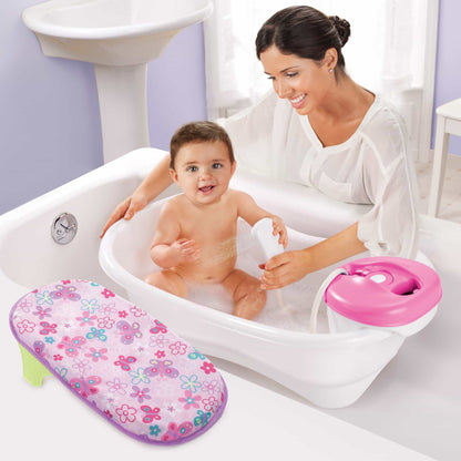 Summer Infant Newborn-To-Toddler Bath Center & Shower Bath Tub Pink Birth+ To 12M - Distressed