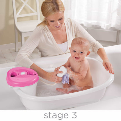 Summer Infant Newborn-To-Toddler Bath Center & Shower Bath Tub Pink Birth+ To 12M - Distressed