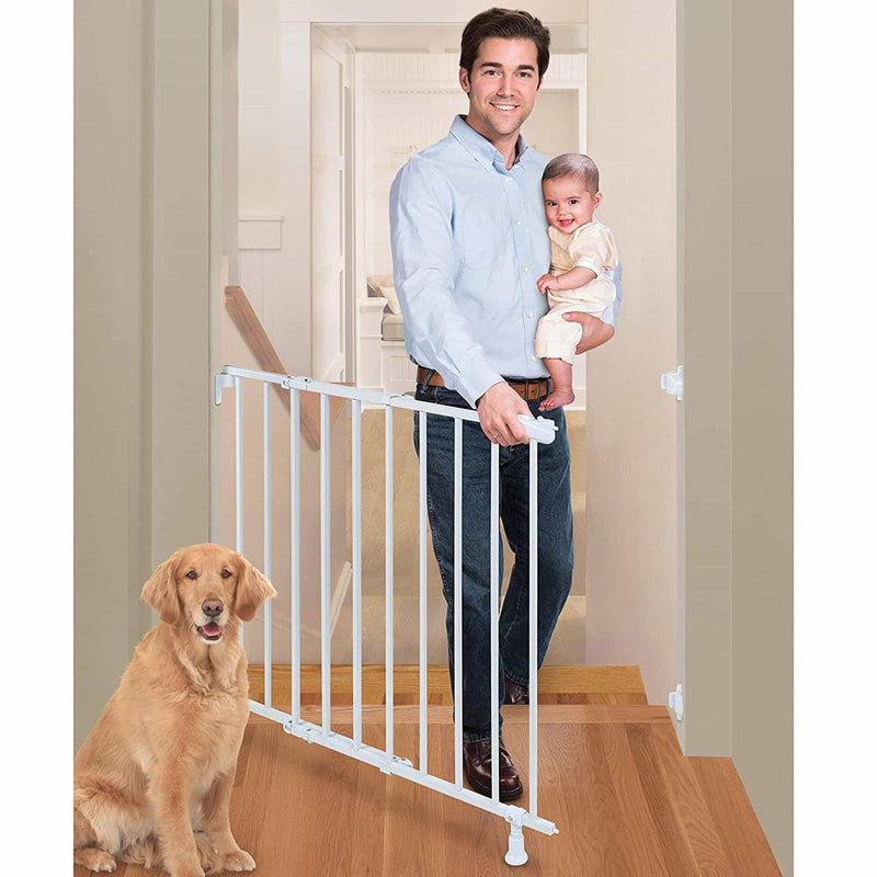Summer Infant Top Of Stairs Simple to Secure Metal Gate || Color-White || Distress Box