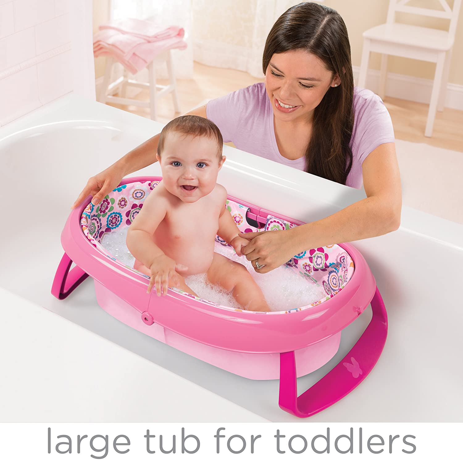 Summer Infants Easystore Comfort Tub (Pink) || Birth+ To 12Months || Distress Box - Distressed