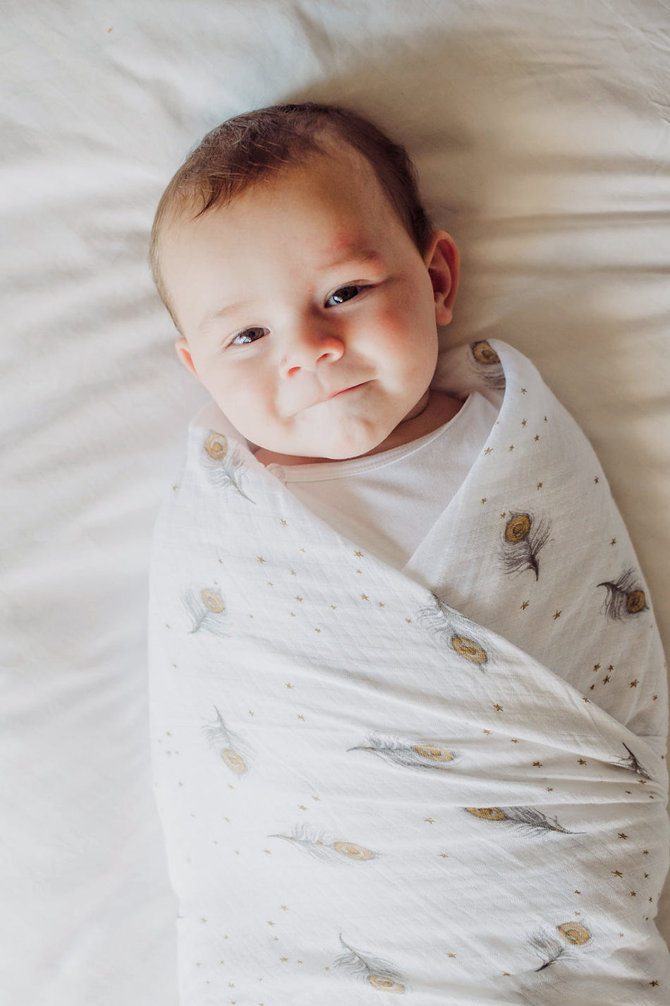 Malabar Baby Organic Swaddle Set - Sweet Dreams (Enchanted Peacock & Magical Feathers)