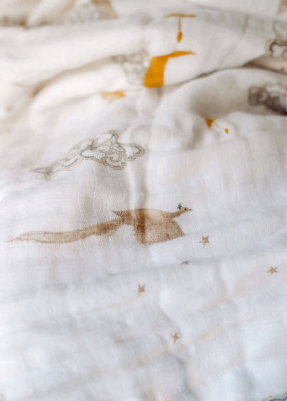 Malabar Baby Organic Swaddle Set - Sweet Dreams (Enchanted Peacock & Magical Feathers)