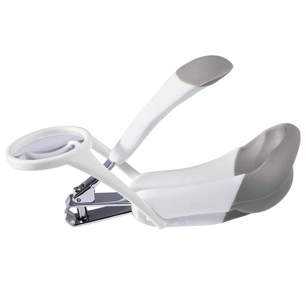The First Years Nail Clipper W/ Magnifier White & Grey || Birth+ to 12months