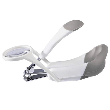The First Years Nail Clipper W/ Magnifier White & Grey || Birth+ to 12months